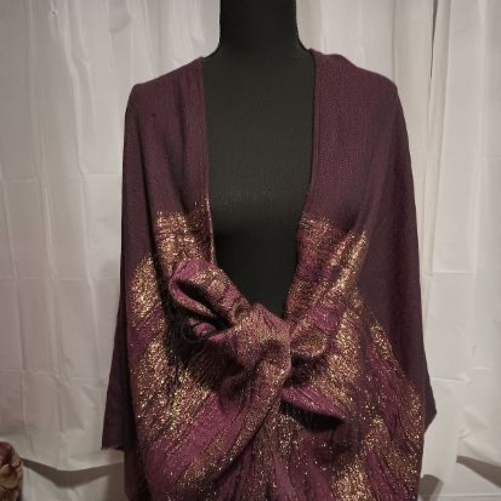 SUMMER CLEARANCE -BURGUNDY SHAWL WRAP FOR EVENINGS, WEDDINGS & SPECIAL OCCASIONS